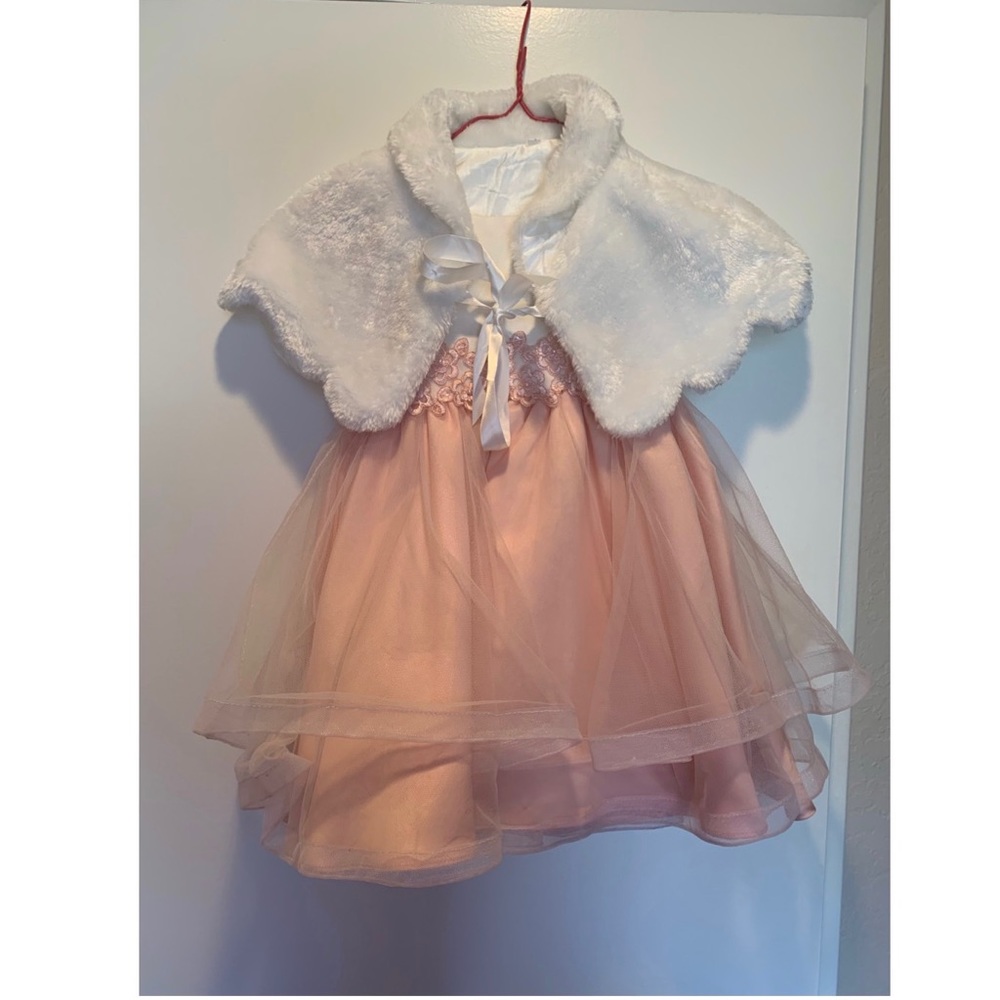 Kids girls Dress with Shot jacket fur 3/3T years